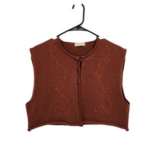 Krista Larson Women's Knitted Peasant Cropped Vest